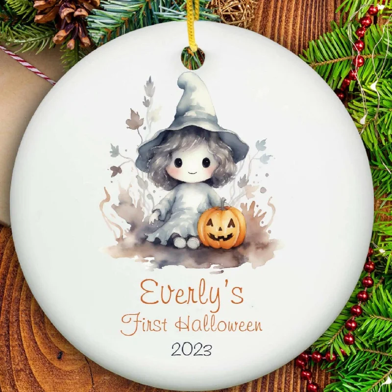 Christmas Mistletoe First Halloween Christmas Ornament - Ceramic