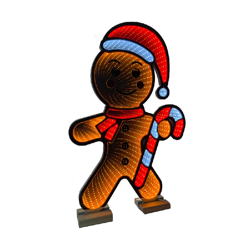 Christmas Fireplace Mantel Fountasia 40cm Infinity Gingerbread Man