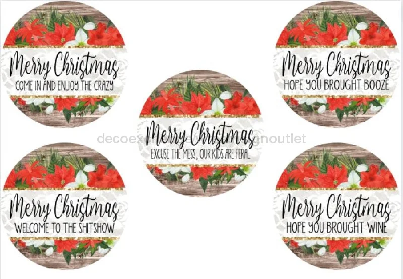 Christmas Lights Funny Christmas Door Hanger Bundle - Set of 5 - Bundle