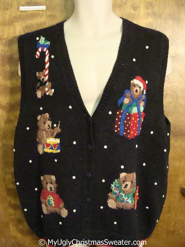 Christmas Wonderland Funny Cute Bears Cheap Christmas Sweater Vest