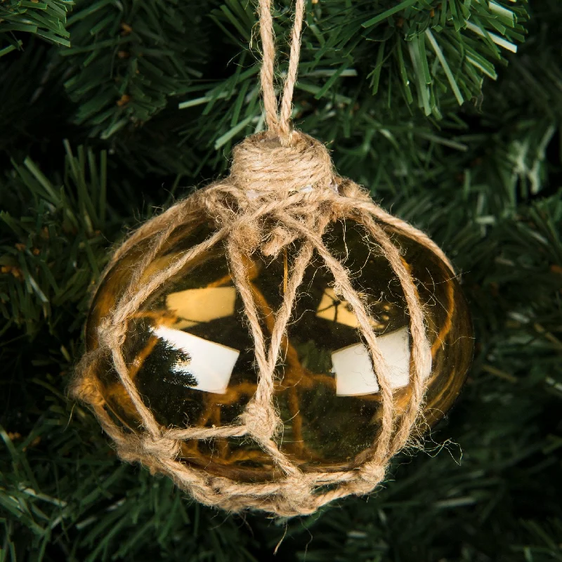 Christmas Cozy Indoor Fireplace Onion Ornament with Jute