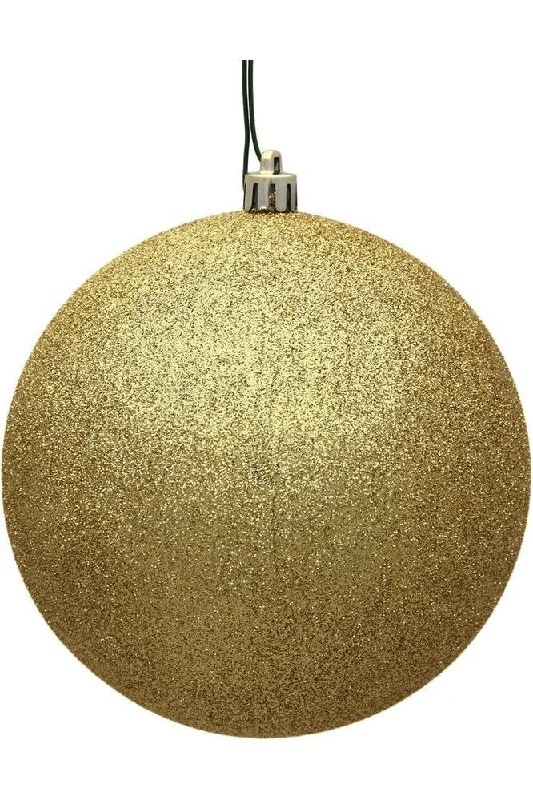Christmas Songs Gold Glitter Ball Christmas Ornaments (6 pack)