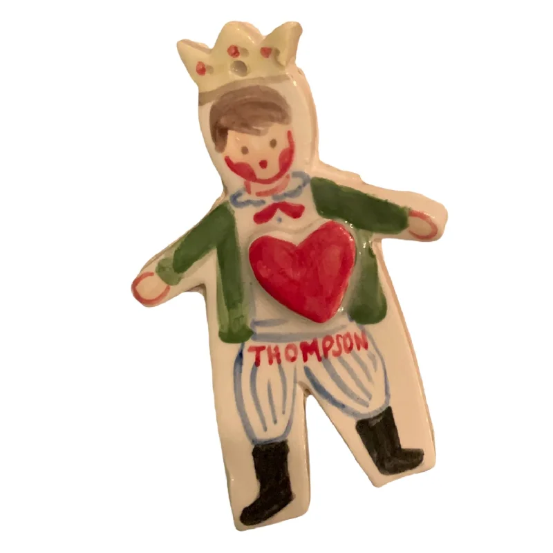 Christmas Traditional Holiday Feasts Heart Crown Boy Ornament