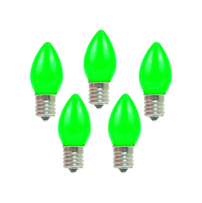 Christmas Holly Jolly Moments Holiday Bright Lights Incandescent C7 Green 25 ct Replacement Christmas Light Bulbs 0.08 ft.