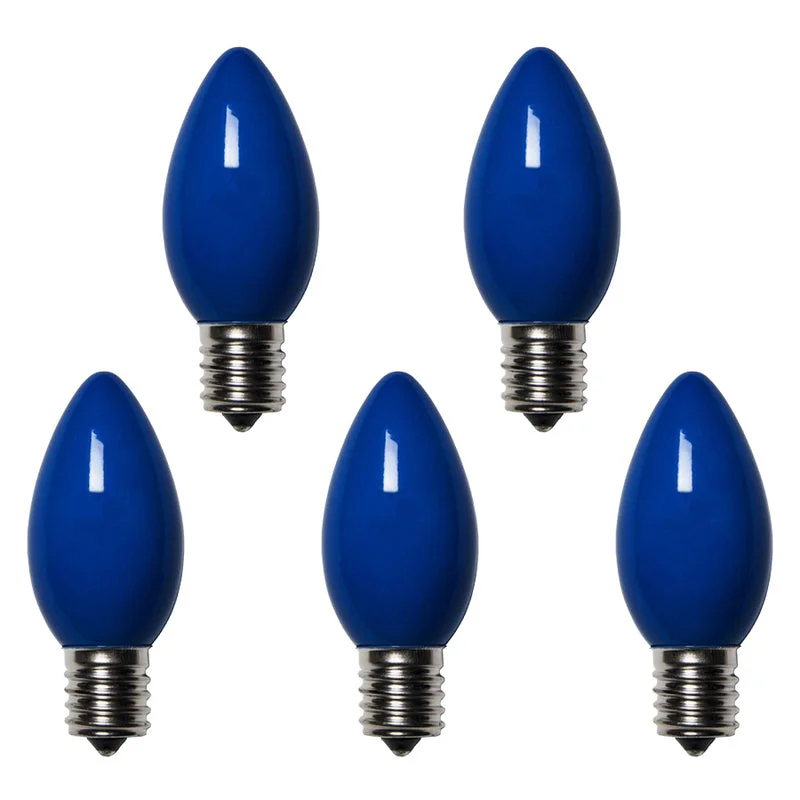 Christmas Family Holiday Movie Night Holiday Bright Lights Incandescent C9 Blue 25 ct Replacement Christmas Light Bulbs 0.08 ft.