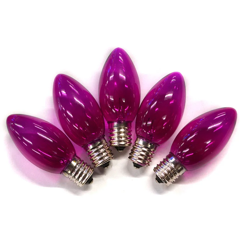Christmas Warming Cocoa Sips Holiday Bright Lights Incandescent C9 Purple 25 ct Replacement Christmas Light Bulbs 0.08 ft.