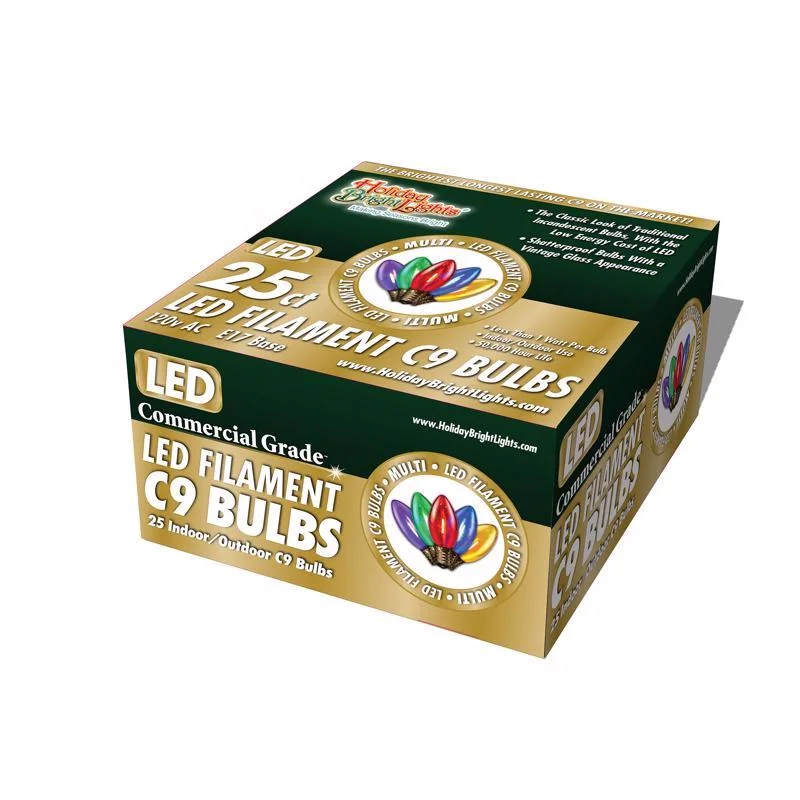 Christmas Tree Decorations Holiday Bright Lights Smooth LED C9 Christmas Light Bulbs Multicolored