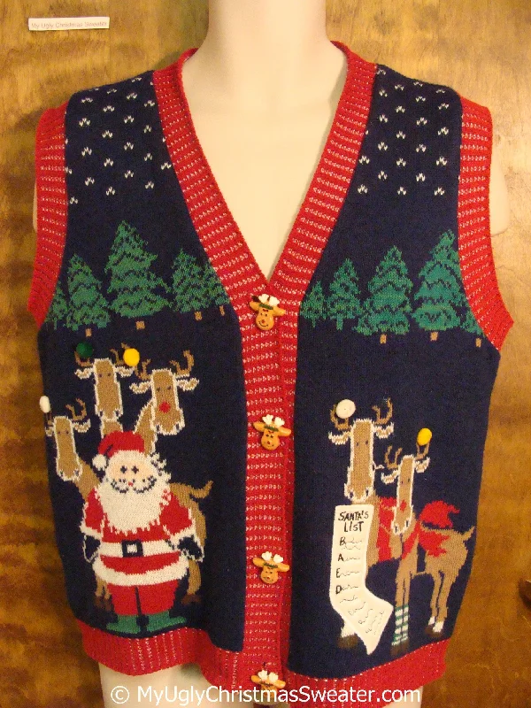 Christmas Songs Holy Grail Best Christmas Sweater Vest with Reindeer on 2sides