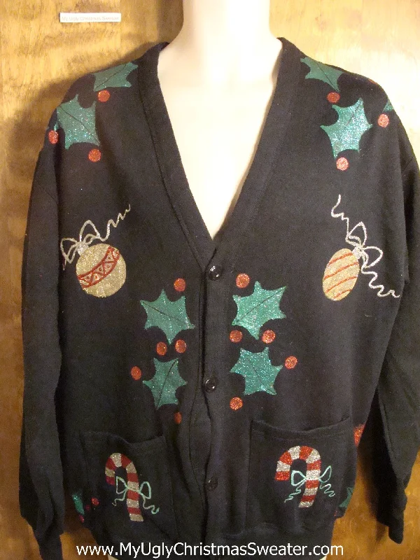 Home Crafted 80s Christmas Sweatshirt Cardigan