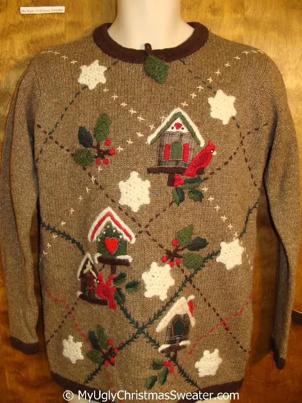 Christmas Nostalgic Festive Times Horrible Brown Festive Ugly Christmas Sweater Pullover