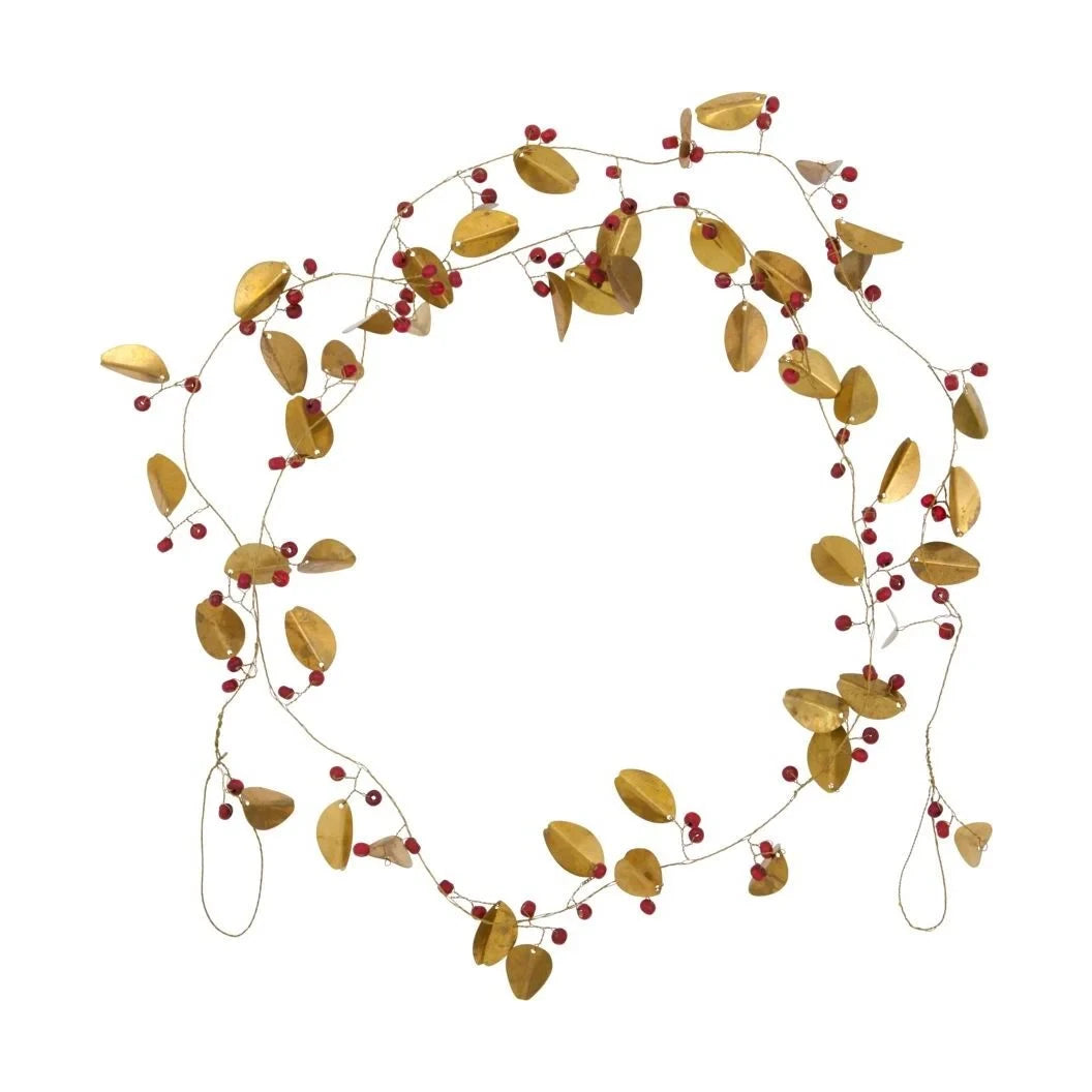 Christmas Cookies House Doctor Leafi Garland in Golden & Red (183cm)