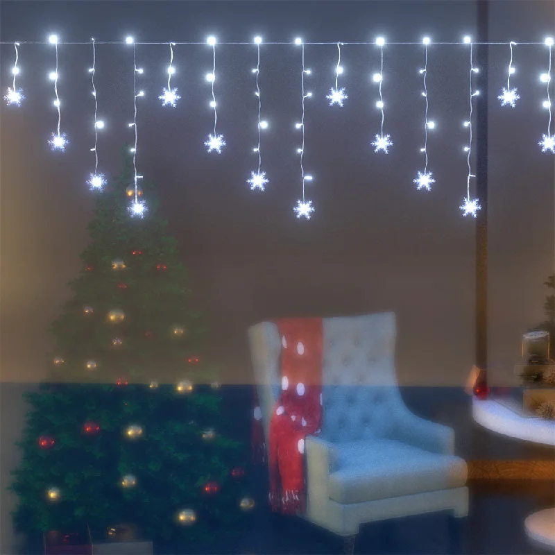 Snowy Christmas 3M Christmas Icicle Lights String Lights 80 LED Solar Powered