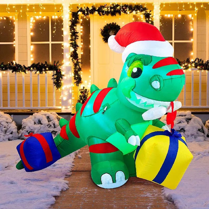 Christmas Large Dinosaur Inflatable (6 ft)