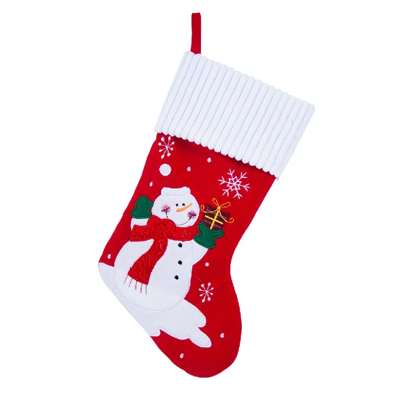 Large Luxury Plush Christmas Snowman Xmas Stocking Sack