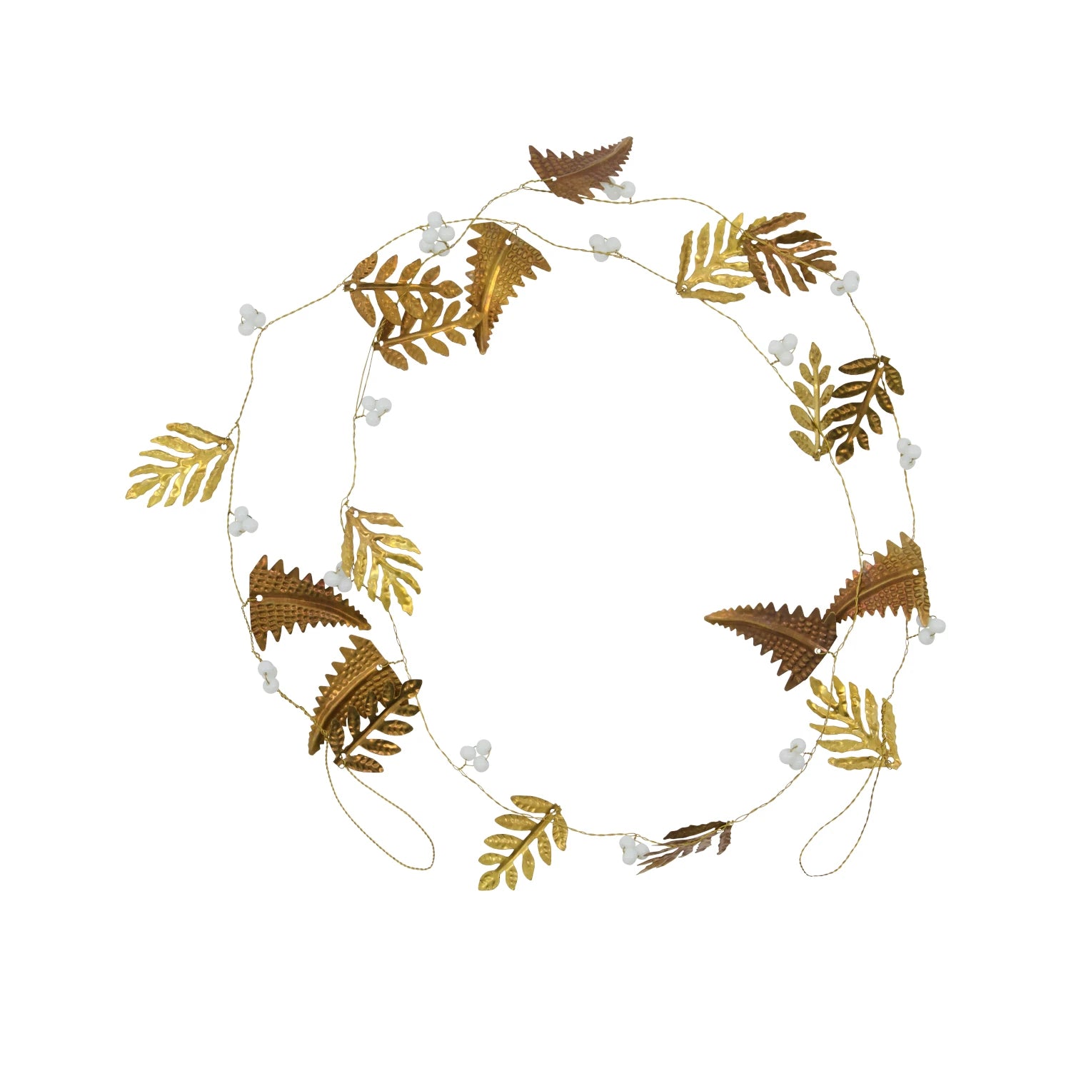 Christmas Songs House Doctor Leaf Garland in Golden & White (150cm)