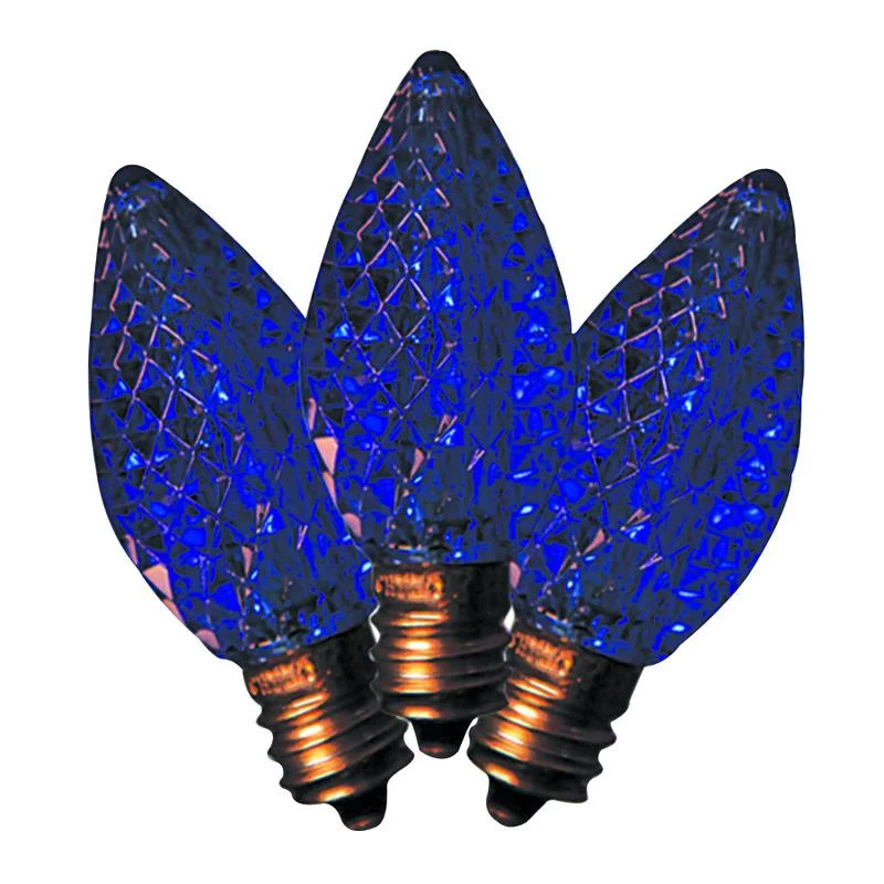 Christmas Centerpiece Holiday Bright Lights LED C7 Blue 25 ct Replacement Christmas Light Bulbs