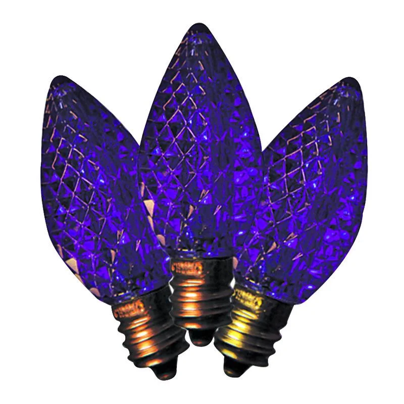 Christmas Gingerbread Holiday Bright Lights 120V Purple Faceted LED C7 Replacement Christmas Light Bulb 0.6W