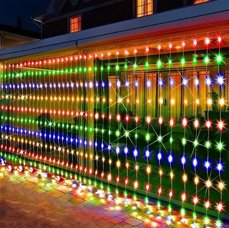 Christmas Candles 6M 600 LED Curtain Lights - Multi-Color