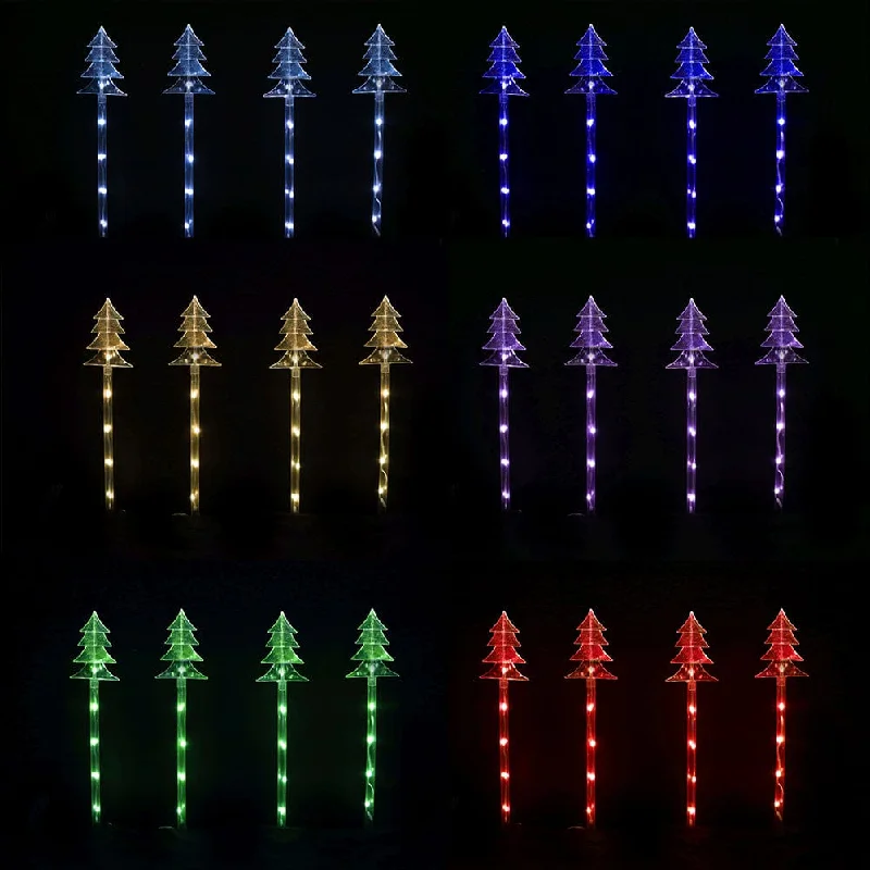 Christmas Centerpiece LED Lightshow Tree Path Lights with Remote (4pk)