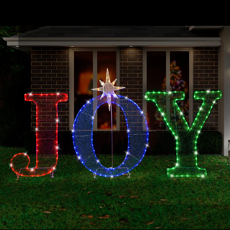 Christmas Baking LED Mesh Tinsel Joy with Stand Twinkle