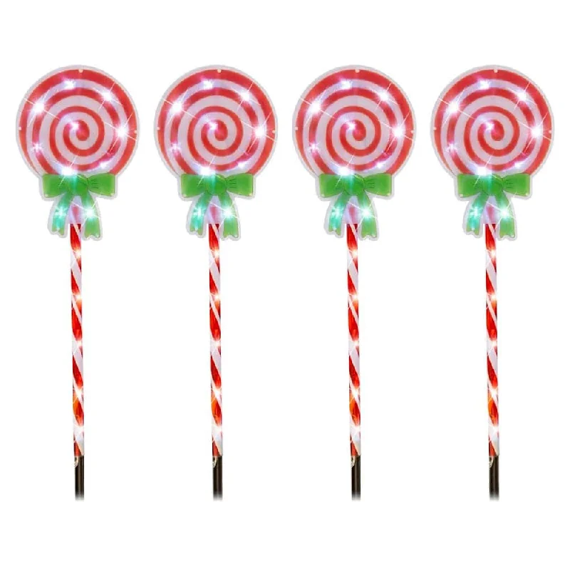 Christmas Fireplace Decor LED Path Candy Lollipop Lights (4pc)