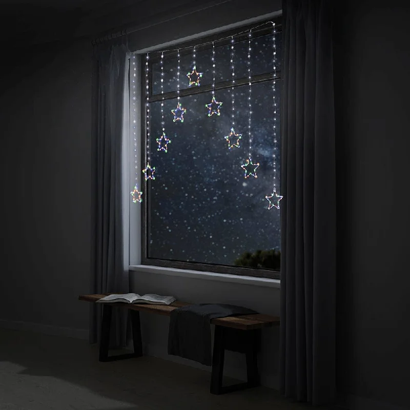 Christmas Midnight Fun LED Wire Star Curtain Cool Strand/Multi Stars