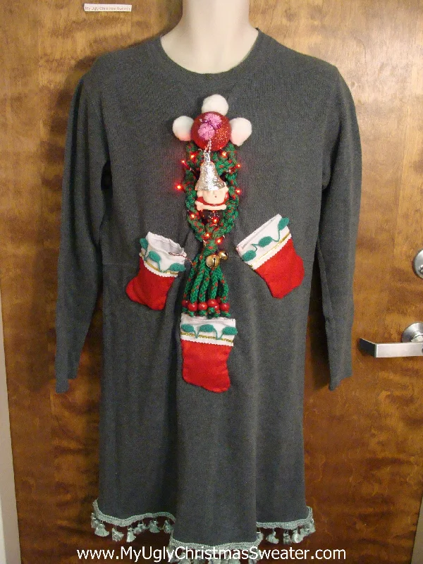 Christmas Presents Light Up Ugly Christmas Sweater Party Dress Size M