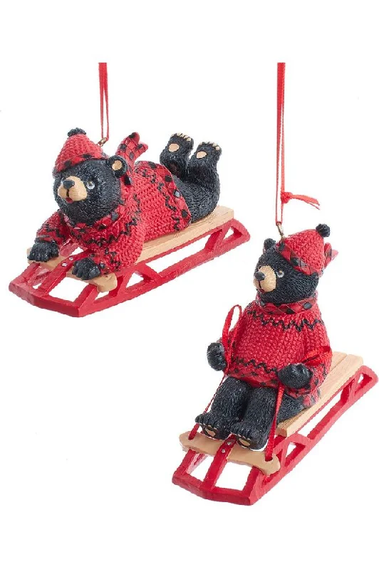 Christmas Cozy Holiday Magic Lodge Bear Sledding (Asst 2)