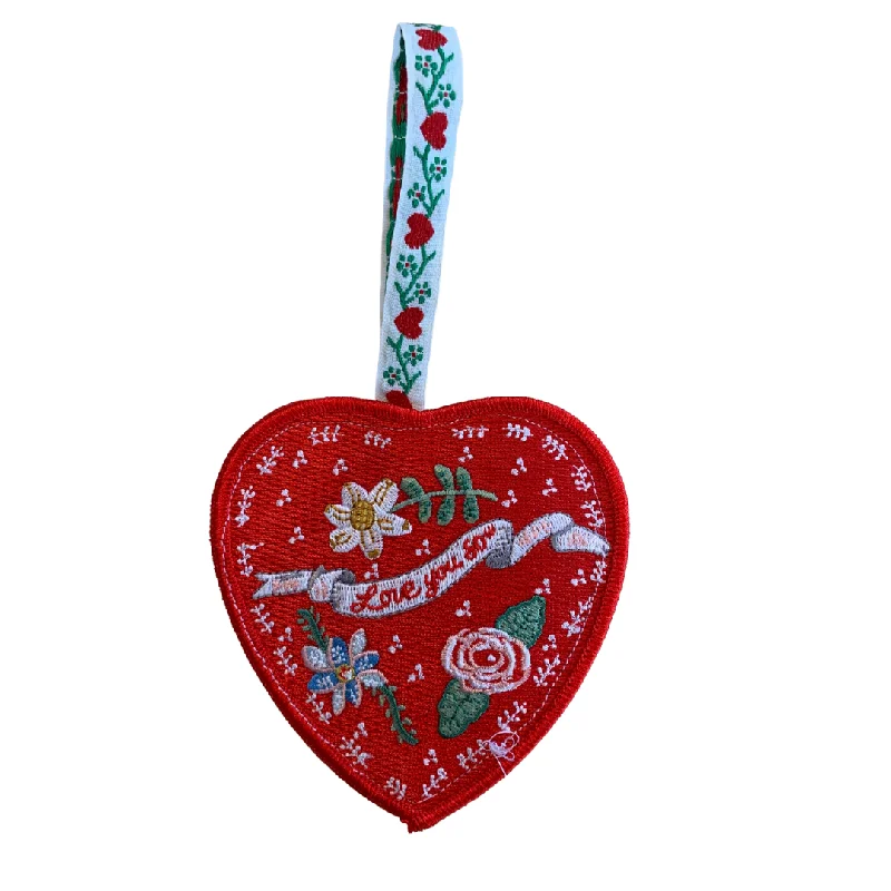 Christmas Cozy Warm Blankets Love You So Heart Embroidered Ornament