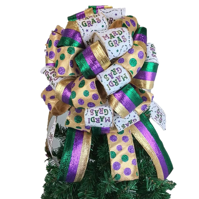 Christmas Dreamy Snowfall Mardi Gras Tree Topper Bow | Lantern Topper | Large Oversized Present or Gift Bow Christmas Dreamy Snowfall Mardi Gras Tree Topper Bow | Lantern Topper | Large Oversized Present or Gift Bow