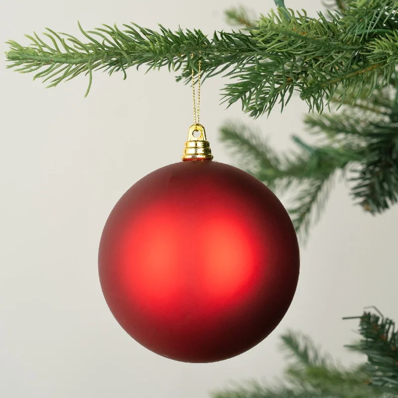 Christmas Lights Matte Red Ball Ornament