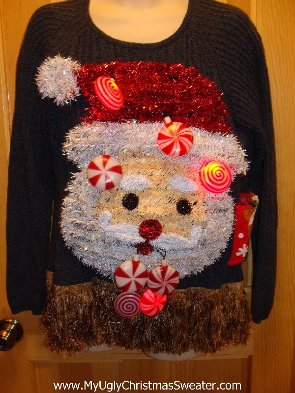 Holiday Cheer Mens Funny Ugly Christmas Sweater with Lights and Music 3D