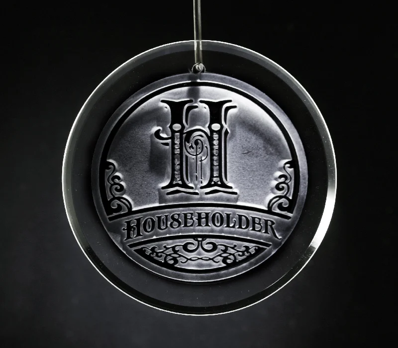 Christmas Lights Monogram Glass Engraved Ornament