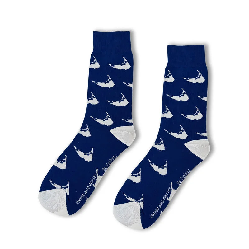 Christmas Homemade Gingerbread Navy Nantucket Socks