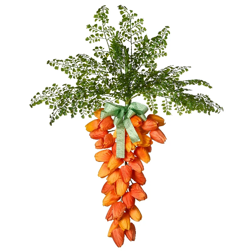 Christmas Nostalgic Festive Times Artificial Floral Wall Hanging Decoration, Carrot Shaped, Orange and Yellow Blooms, Easter Collection, 31 Inches Christmas Nostalgic Festive Times Artificial Floral Wall Hanging Decoration, Carrot Shaped, Orange and Yellow Blooms, Easter Collection, 31 Inches