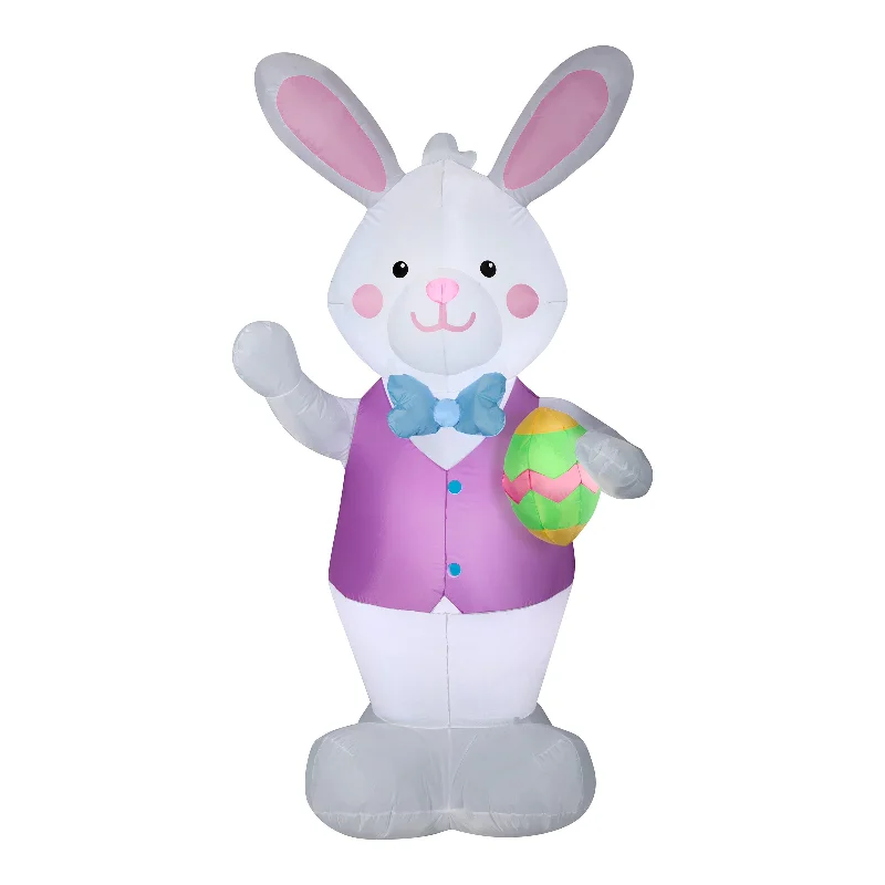 Christmas Tree Bunny with Egg Inflatable Decoration, White, Easter Collection, 7 Feet Christmas Tree Bunny with Egg Inflatable Decoration, White, Easter Collection, 7 Feet