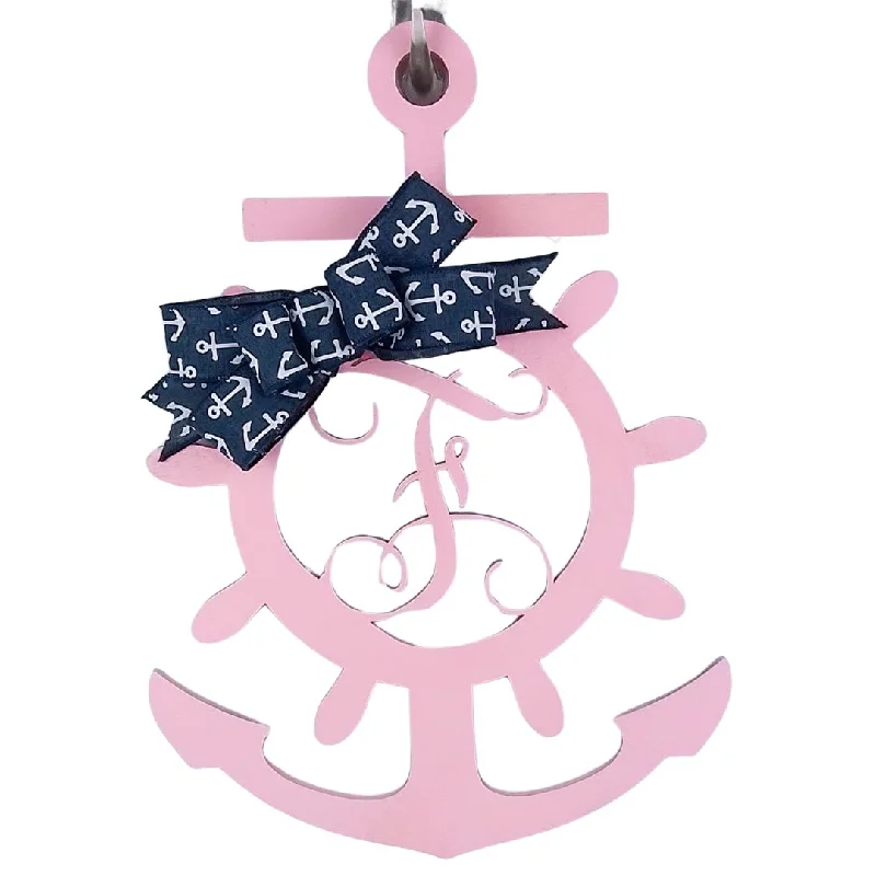 Christmas Family Holiday Movie Night Nautical Theme Door Hanger, Pink Birch Wood Anchor, Navy Blue Ribbon Bow Decor Christmas Family Holiday Movie Night Nautical Theme Door Hanger, Pink Birch Wood Anchor, Navy Blue Ribbon Bow Decor
