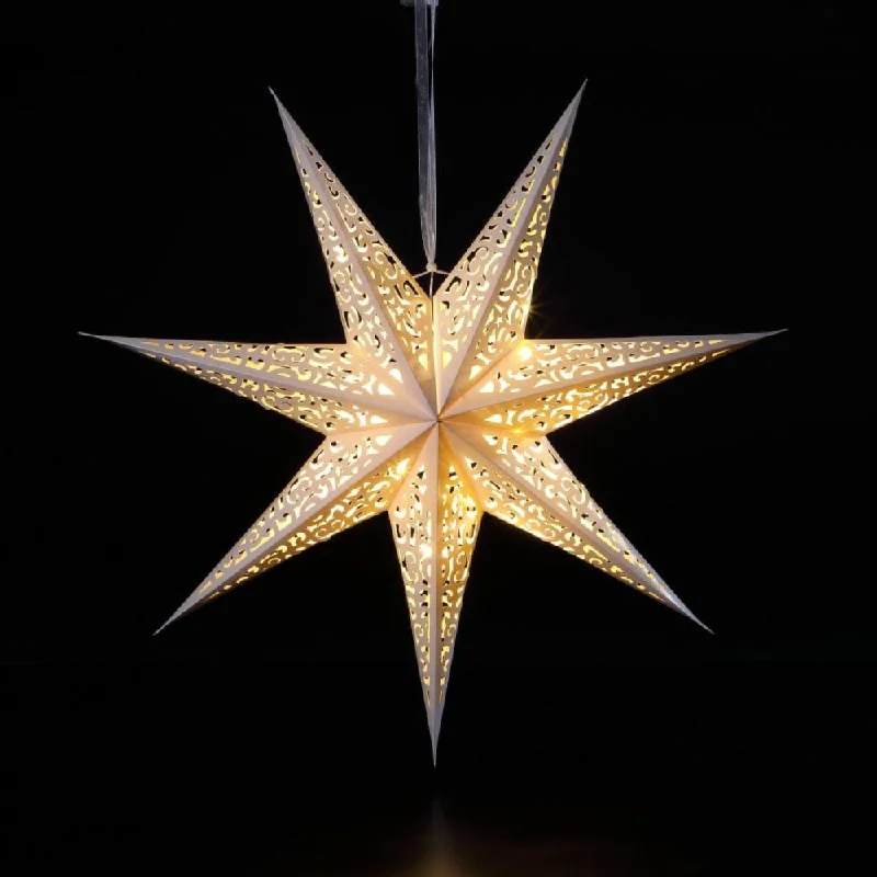 Christmas Icy Wonderland Noma 60cm Paper Shining Star With 20 Warm White LED