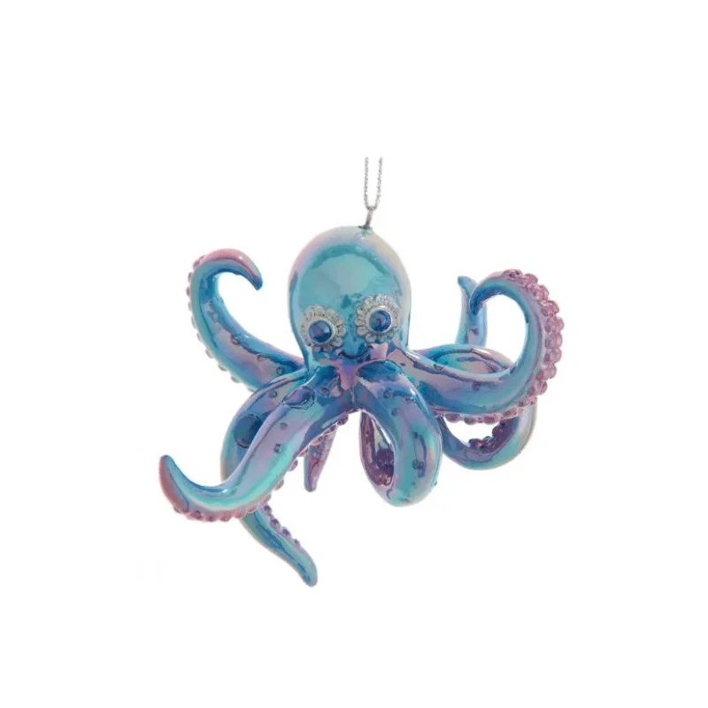 Christmas Cozy Warm Blankets Octopus Glass Ornament