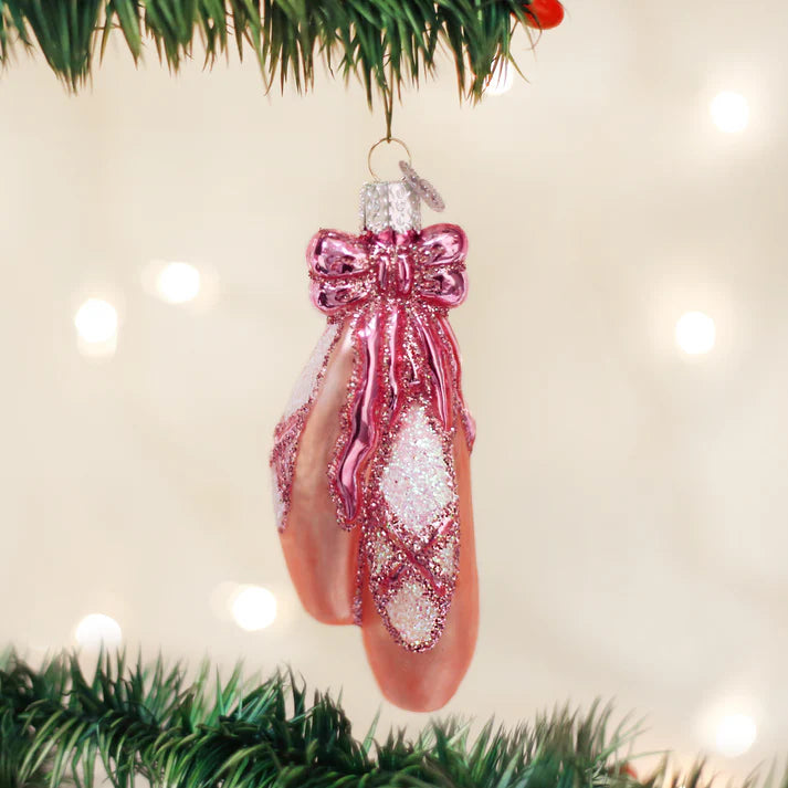 Christmas Sparkly Fairy Lights Old World Christmas - Ornament - Ballet Toe Shoes