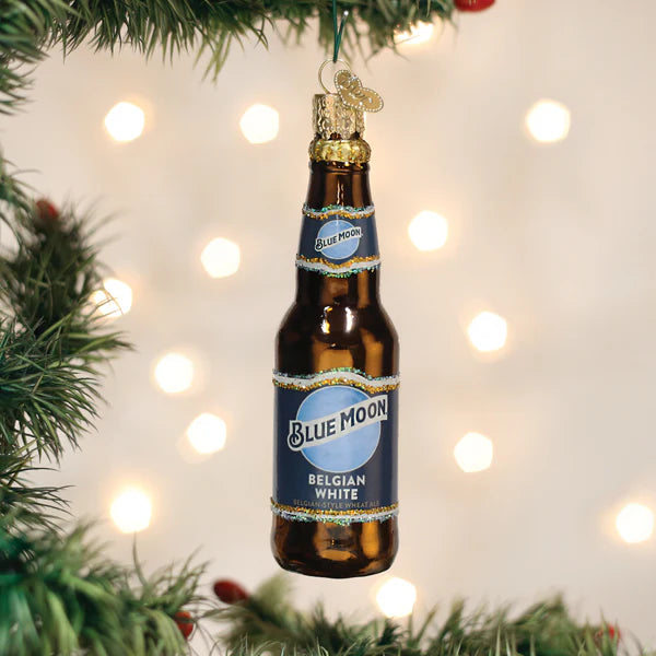 Christmas Fireplace Decor Old World Christmas - Ornament - Blue Moon Beer Bottle