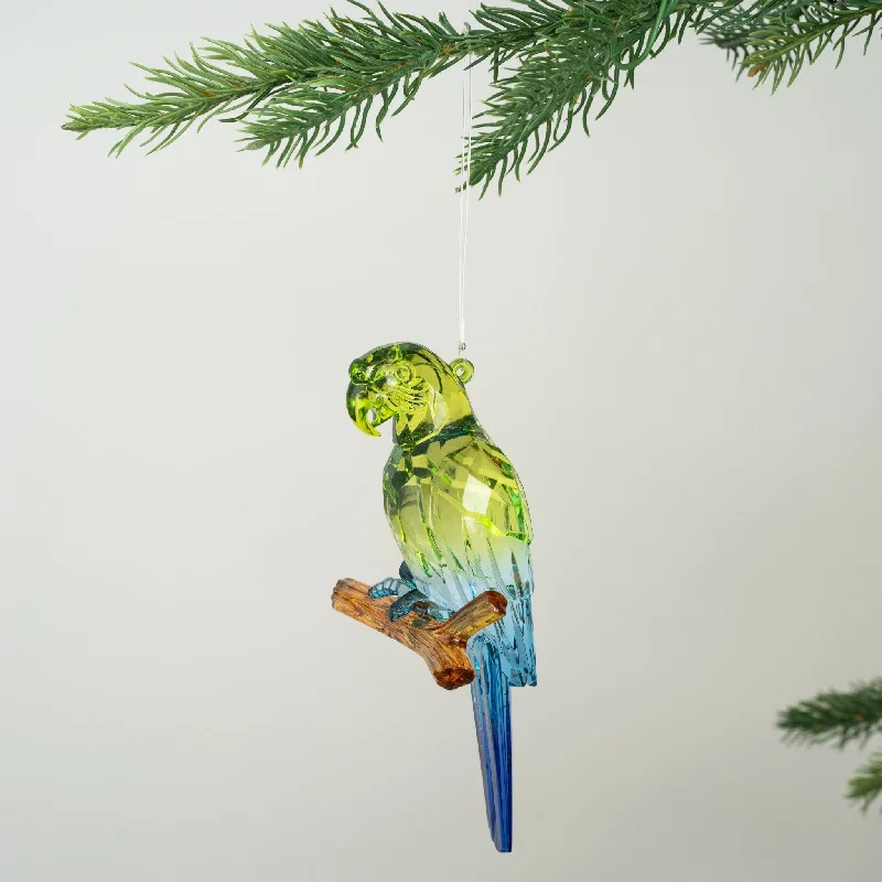 Christmas Glowing Christmas Stars Ombre Crystal Macaw Ornament