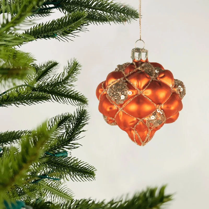 Christmas Sparkling Holiday Glow Orange Onion Ornament