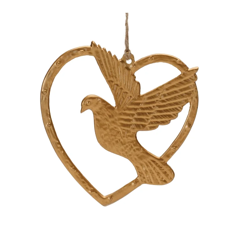 Christmas Cozy Warm Blankets Ornament - Heart and Dove 4.5 H