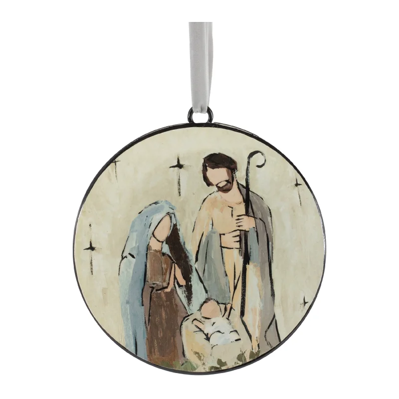 Christmas Holly Jolly Moments Ornament - Holy Family Disc 6 H