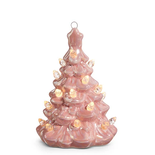 Christmas Stockings Ornament - Lighted Pink Vintage Tree