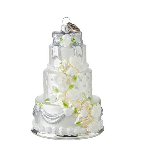 Christmas Crackling Wood Fire Ornament - Wedding Cake
