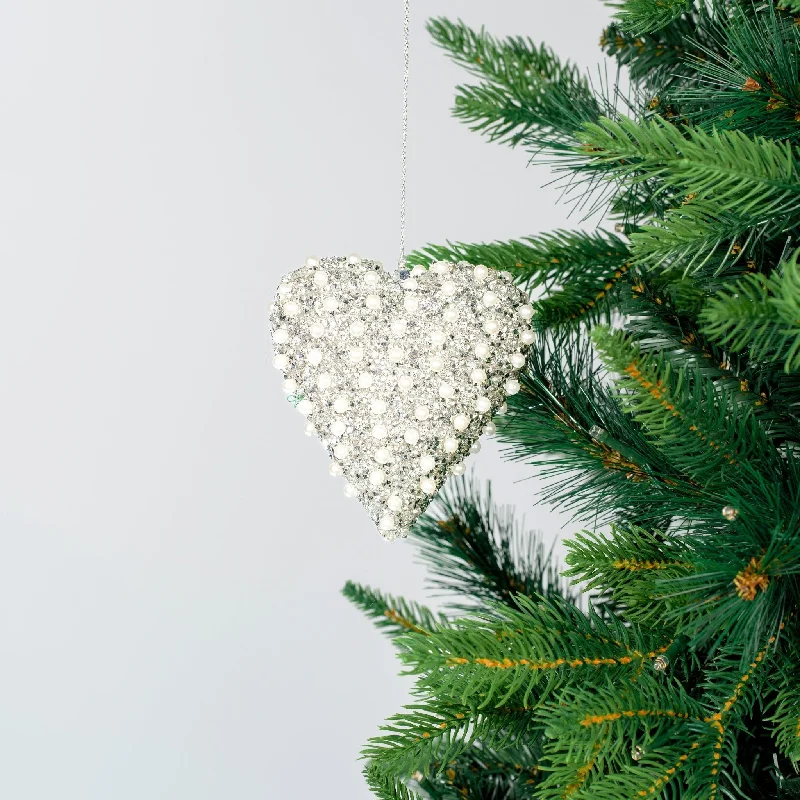 Christmas Frosted Christmas Trees Ornament with Pearls