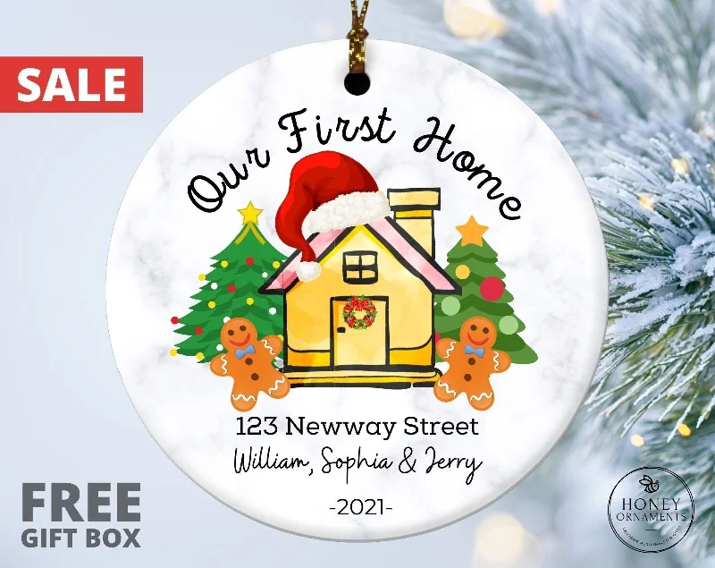 Christmas Bells Our First Home Ornament, Personalized New Home Christmas Ornaments, 2023 New House Ornament Gift, Christmas Gingerbread Keepsake