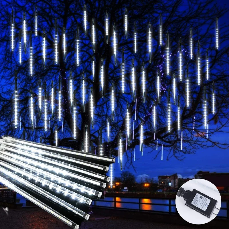Holiday Treats Outdoor LED Meteor Shower Lights with Adapter Plug